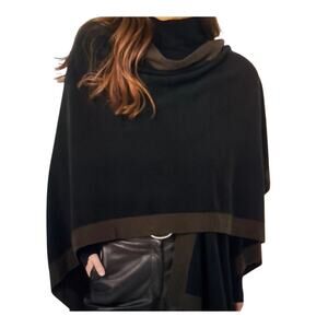 The Cashmere Project Colorblock Wrap Black Midnight Brown One Size New with tags